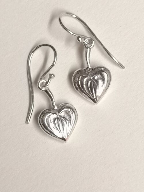 Hanging Heart Drops made from Silver