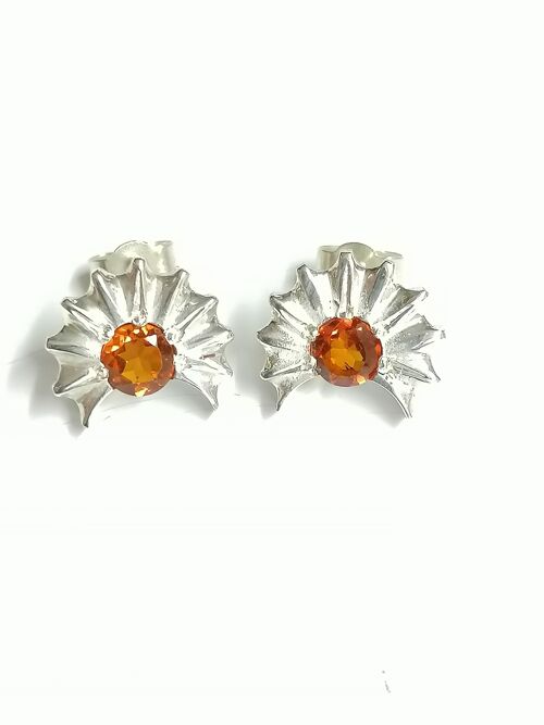 Sunrise Citrine earstuds made from Silver