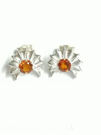 Clous d'oreilles Sunrise Citrine en argent 1