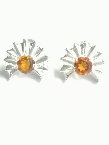 Clous d'oreilles Sunrise Citrine en argent 3