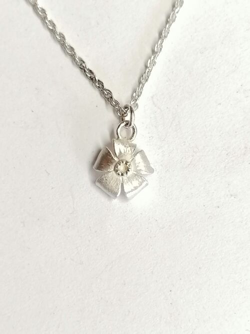 Oxalis ( Sorrel ) pendant with an 18 inch chain, hand made from Silver