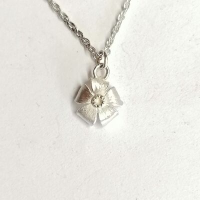 Oxalis ( Sorrel ) pendant with an 18 inch chain, hand made from Silver