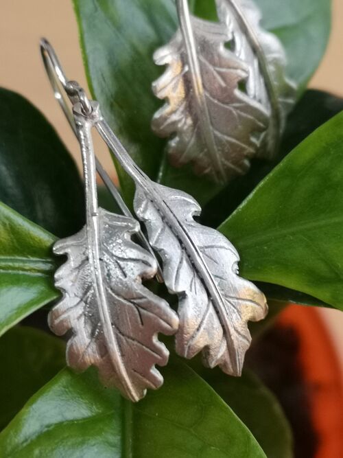 Oak Leaf Drops made from Silver