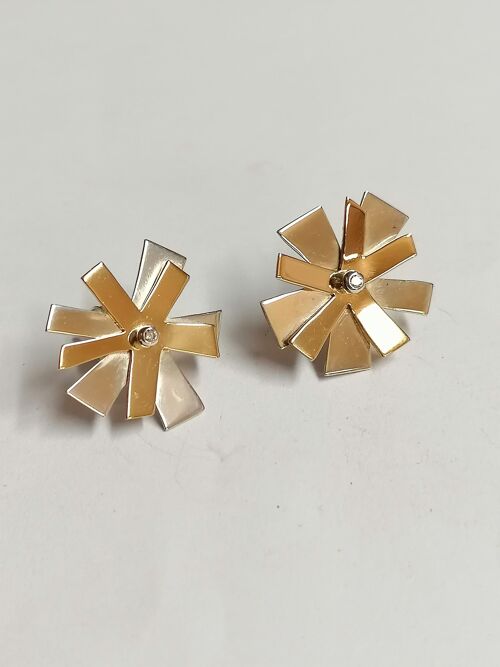 Morning Glory Gold and Silver, Diamond set studs