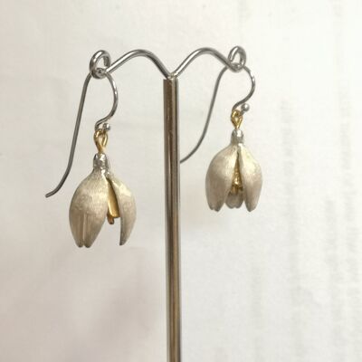 Schneeglöckchen-Ohrringe aus Silber
