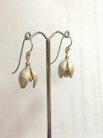 Boucles d'oreilles perce-neige en argent 2