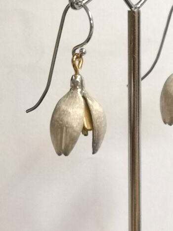 Boucles d'oreilles perce-neige en argent 3