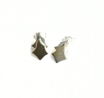 Clous d'oreilles Flamme en Argent et Or 9ct 1