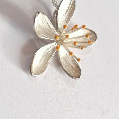 Pendentif Hypericum fait à la main en argent