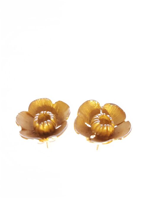 Buttercup studs hand made from Silver and then heavy Gold plated