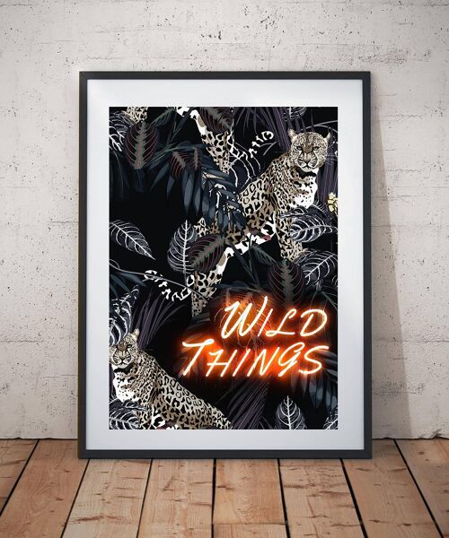 Wild Things Neon Effect Art Print A4