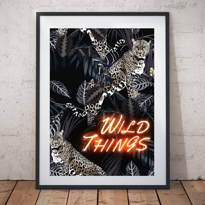 Impression d'art effet néon Wild Things A4