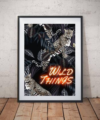 Impression d'art effet néon Wild Things A3 1