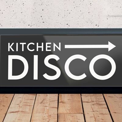 Küche Disco schwarz gerahmter Druck