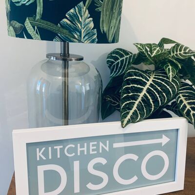 Kitchen Disco Framed Print Green White Frame