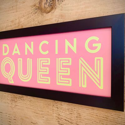 Dancing Queen Framed Sign Pink