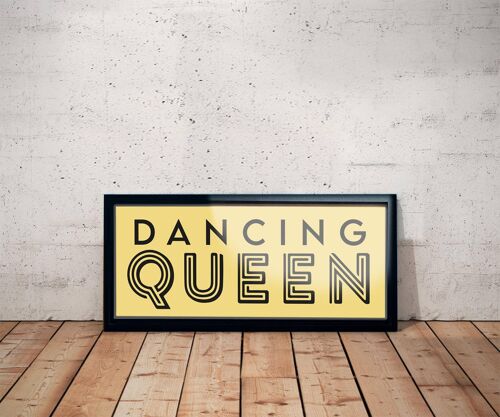 Dancing Queen Framed Sign Yellow