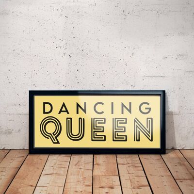 Dancing Queen Rahmenschild Gelb