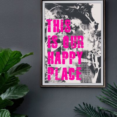 This Is Our Happy Place Vintage Art Print A3