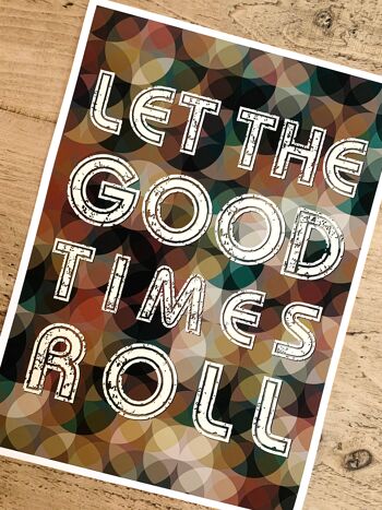 Let The Good Times Roll Vintage Print Multicolore A4 2