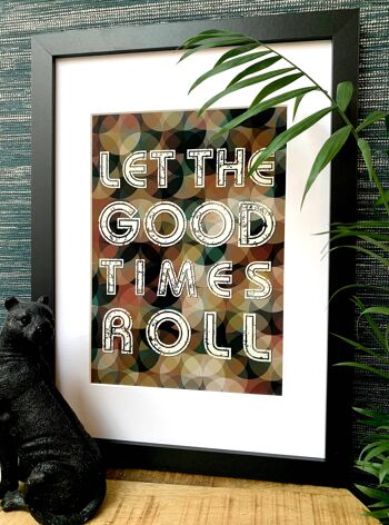 Let The Good Times Roll Vintage Print Multicolore A4 3