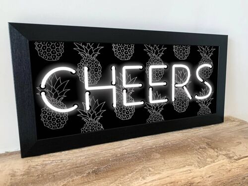 Cheers Silver Framed Sign