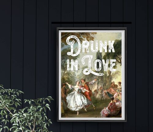 Drunk In Love Vintage Altered Art Print A4