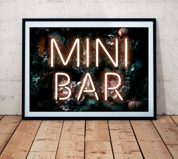 Mini Bar Imprimé Effet Néon Impression d'Art A4 1