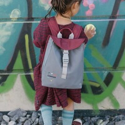 JAY   MINI-RUCKSACK BORDEAUX-GRAU-STEIN