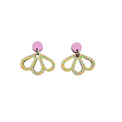 Tuomi Earrings - Bubble pink/Yellow