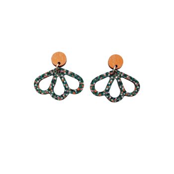 Boucles d'oreilles Tuomi - Orange/Sarcelle 1