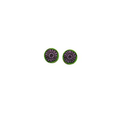 Toive Mini-Ohrringe - Grün/Lavendel