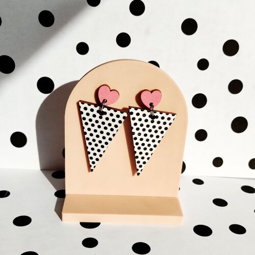 Kroketti Earrings - Pink/polka dot