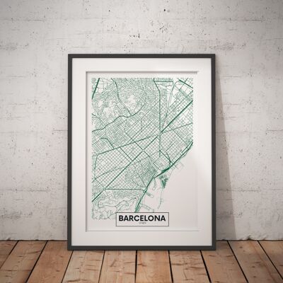 Barcelonagram - KARTE A3 grün