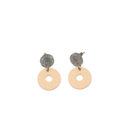 Limited Edition: Soma Earrings - Silver glitter/cream