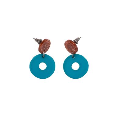 Limited Edition: Soma Earrings - Orange glitter/Ocean frost