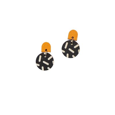 Neilikka Earrings - Round - Orange