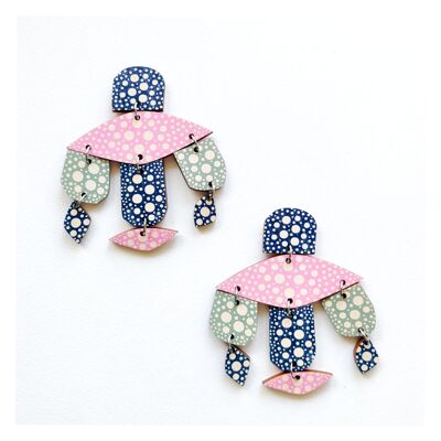 Koralli Earrings - Dark blue/Pink