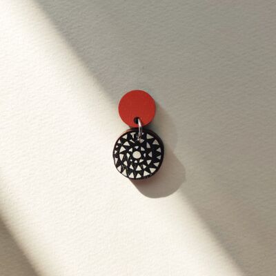 Aurinko Color Earrings - Red/Black