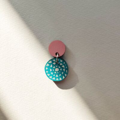 Aurinko Color Earrings - Pink/Turquoise