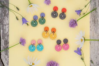 Boucles d'Oreilles Aurinko Color - Lavande/Vert 3