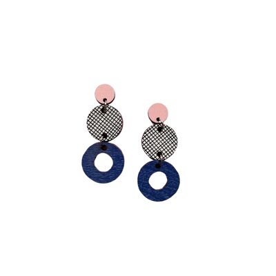 Boucles d'oreilles Herkku - rose/bleu