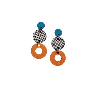 Herkku Earrings - turquoise/orange