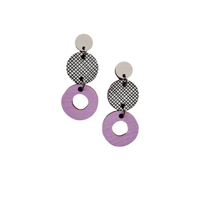 Boucles d'oreilles Herkku - gris/rose