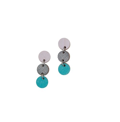 Polku Earrings - Lila/turquoise
