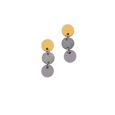 Polku Earrings - Yellow/Gray