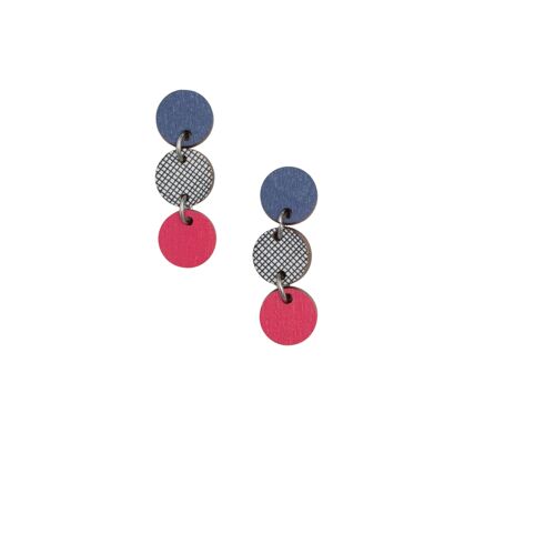 Polku Earrings - Blue/Red