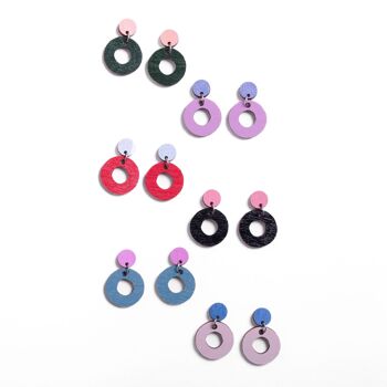 Boucles d'oreilles Donitsi - Bleu/Rose clair 2