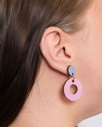 Boucles d'oreilles Donitsi - Bleu/Rose clair 3