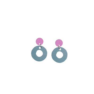 Boucles d'oreilles Donitsi - Rose bulle/Turquoise